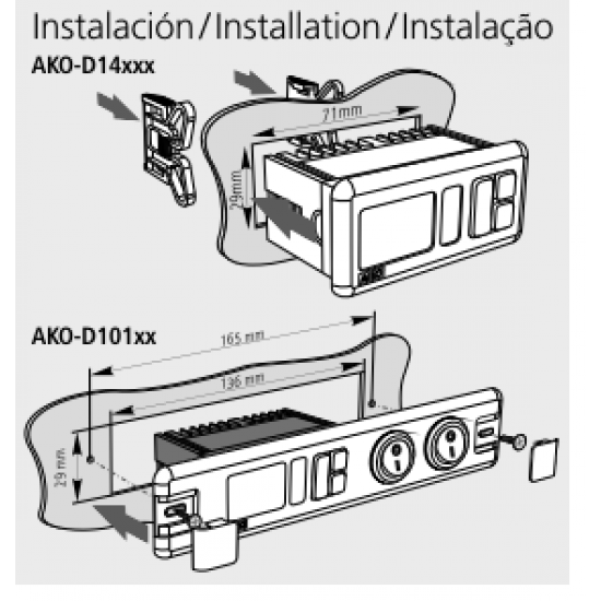 Controller D14726,4-20mA,up to 1000ºC,2 programmable outputs,230V,AKO... Controller D14726,4-20mA,up to 1000ºC,2 programmable outputs,230V,AKO...