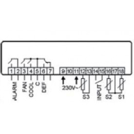 THERMOSTAT  RAIL ΑΚΟΤΙΜ - 23ΤΕ -50/+99,3 relay,230V,AKO
