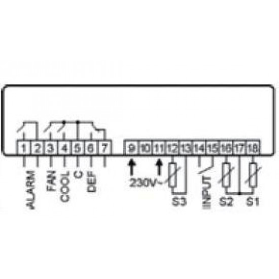 THERMOSTAT  RAIL ΑΚΟΤΙΜ - 23ΤΕ -50/+99,3 relay,230V,AKO