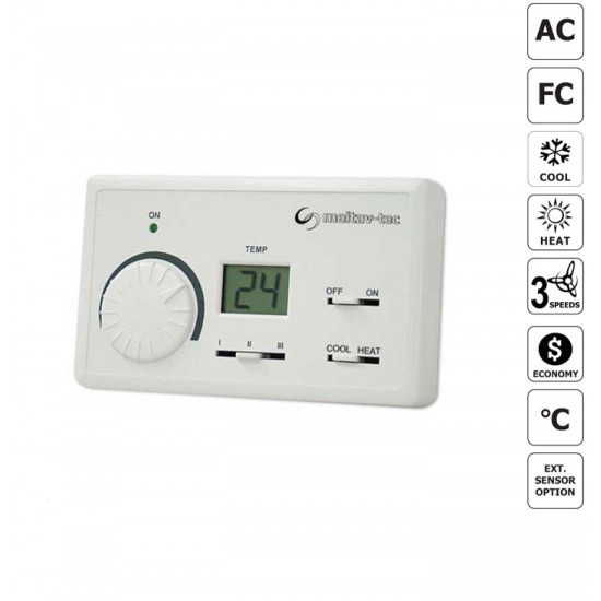 Wall mount A/C thermostat ,TED220/HC11/3S,LCD,HEAT-COOL,MEITAV Wall mount A/C thermostat ,TED220/HC11/3S,LCD,HEAT-COOL,MEITAV