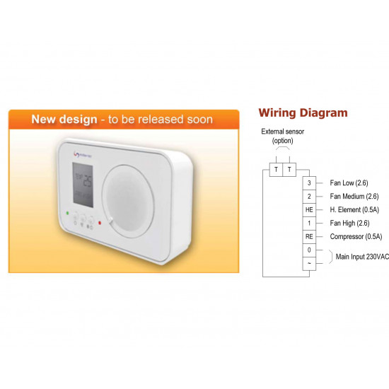 Wall mount A/C thermostat ,TED220/HC11/3S,LCD,HEAT-COOL,MEITAV Wall mount A/C thermostat ,TED220/HC11/3S,LCD,HEAT-COOL,MEITAV
