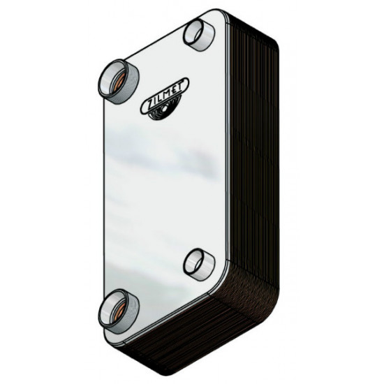 Heat Exchanger ZC450*40P, suitable also with R410a, 35mm OD-2"NPT, 48ΚW,  "ZILMET"