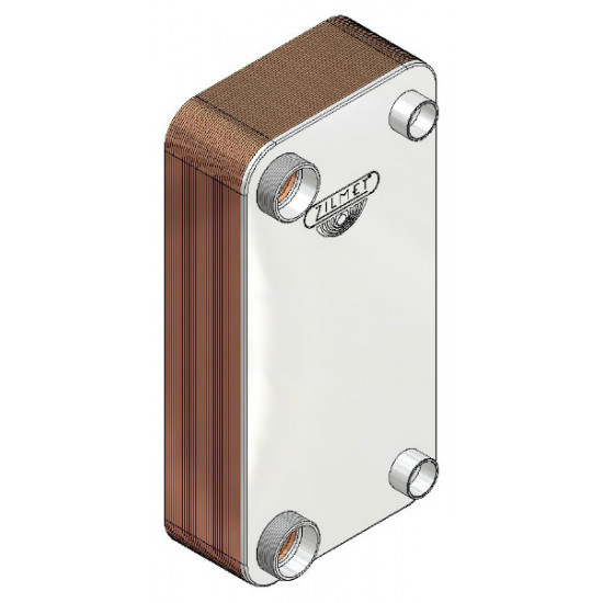 Heat Exchanger ZC450*40P, suitable also with R410a, 35mm OD-2"NPT, 48ΚW,  "ZILMET"