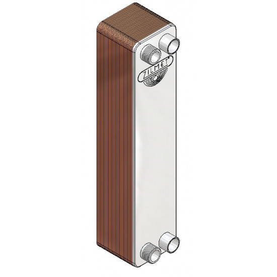 Heat Exchanger ZC500*20P, suitable also with R410a, 28.7mm OD-1"NPT, 12.5ΚW,  "ZILMET"