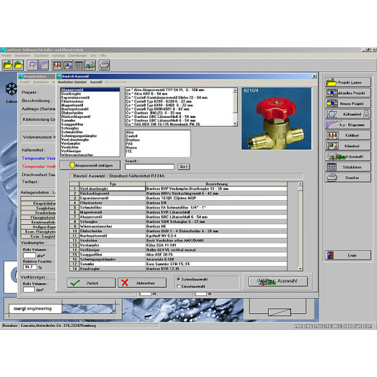 “CoolTool” software program, calculation, design, simulation & documentation of any refrigeration & air conditioning system
