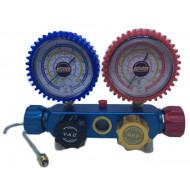 SERVICE MANIFOLD  4PLE, ALUMINIUM, WITH LIQUID INDICATOR, "Heavy duty", R134a, 404, 407c, 22, ACRTOOLS